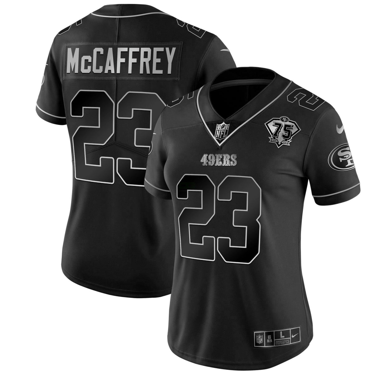 Jersey NFL Women’s 75th Anniversary Patch White Gold & Black Gold
