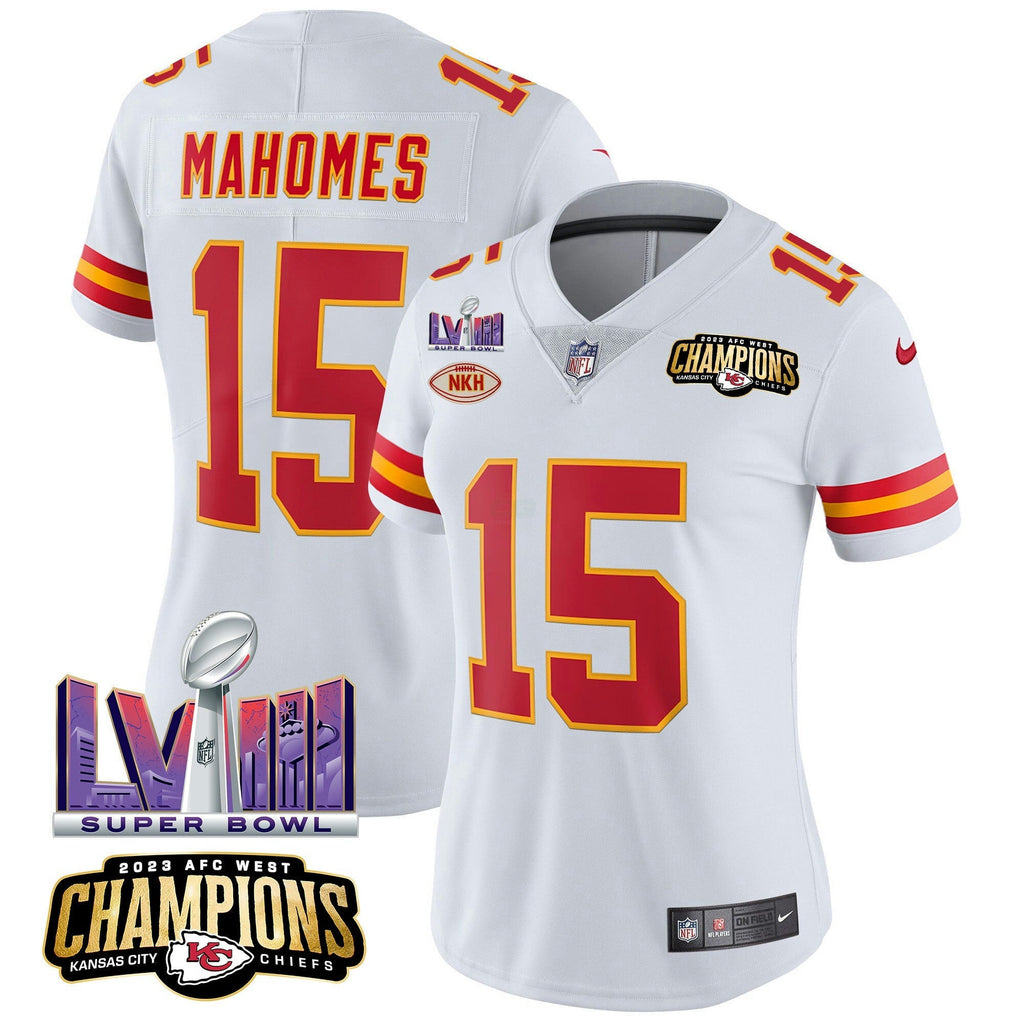 NFL Women’s AFC West Champions & Super Bowl LVIII Patch Vapor Jersey