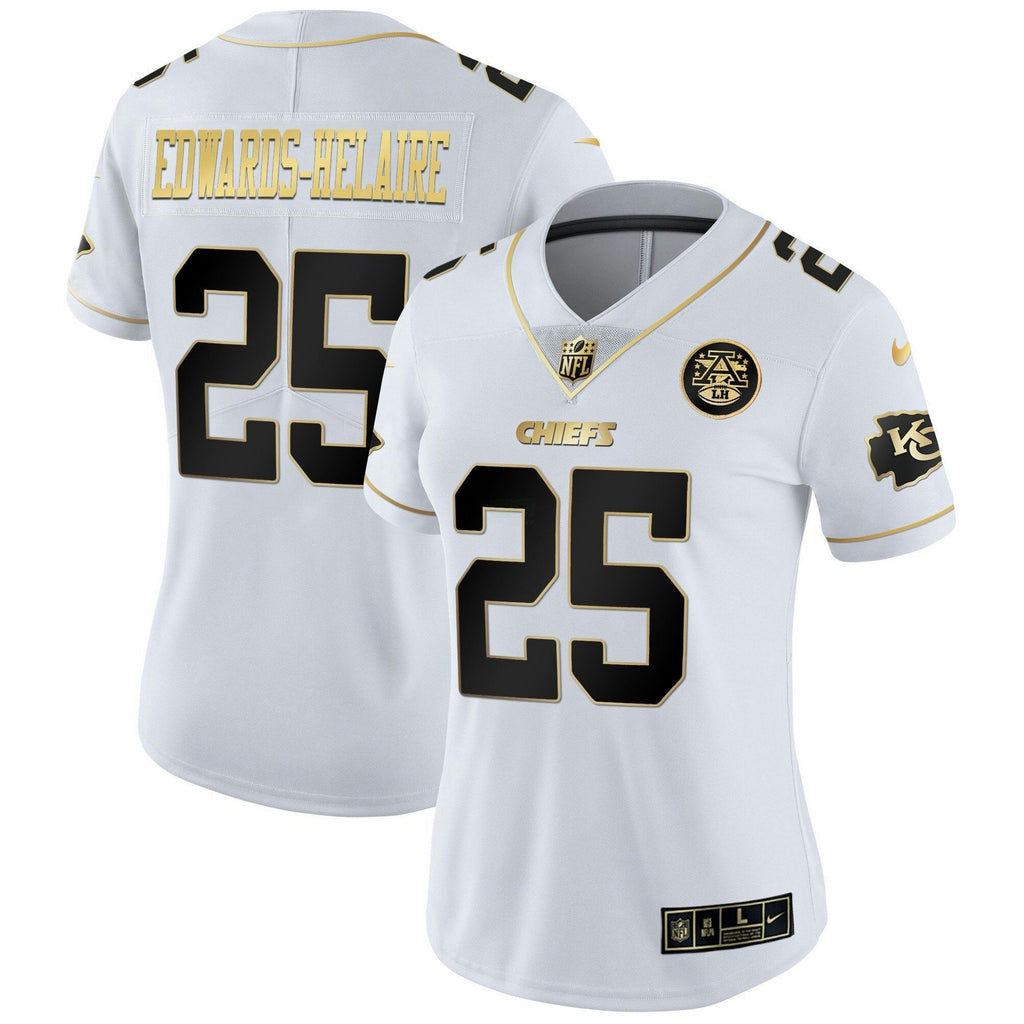 Jersey NFL Kansas City Chiefs Women’s White Gold & Black Gold