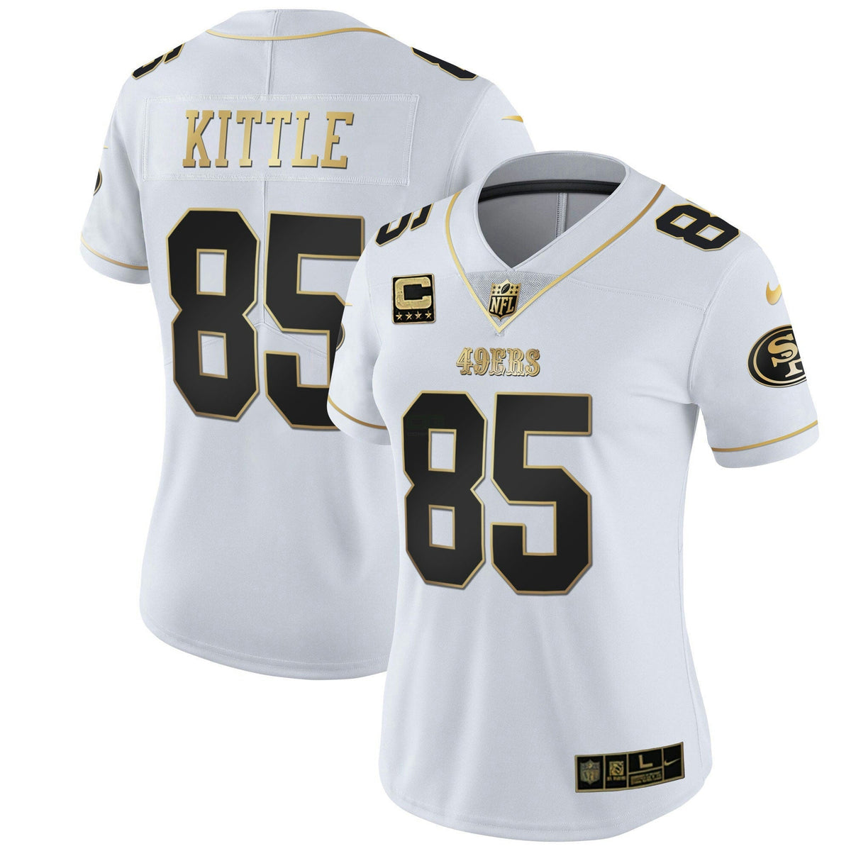 Jersey NFL Women’s White Gold & Black Gold
