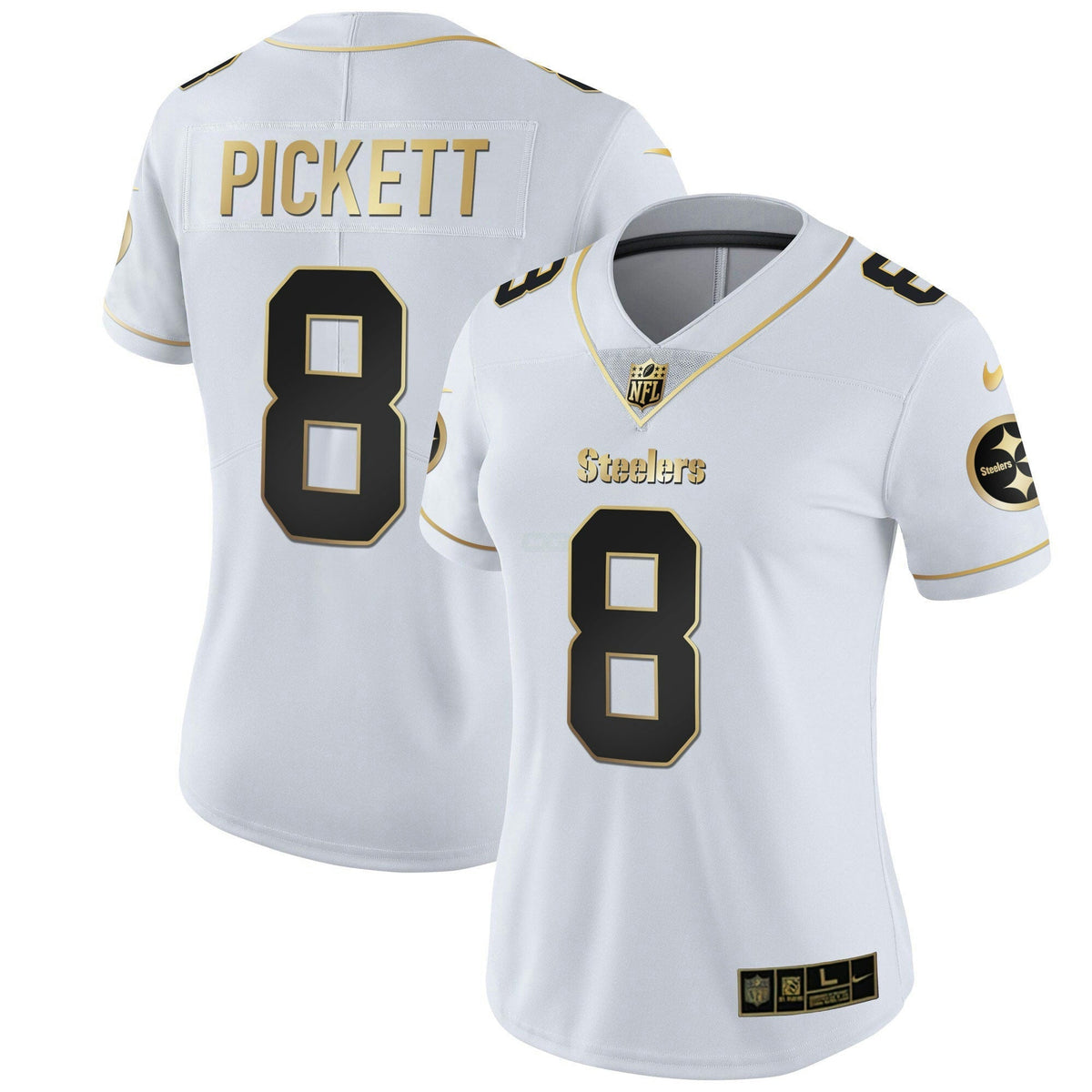 Jersey NFL Pittsburgh Steelers Women’s White Gold & Black Gold