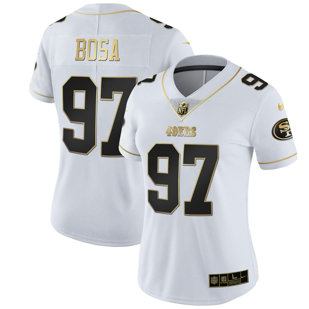 Jersey NFL Women’s White Gold & Black Gold