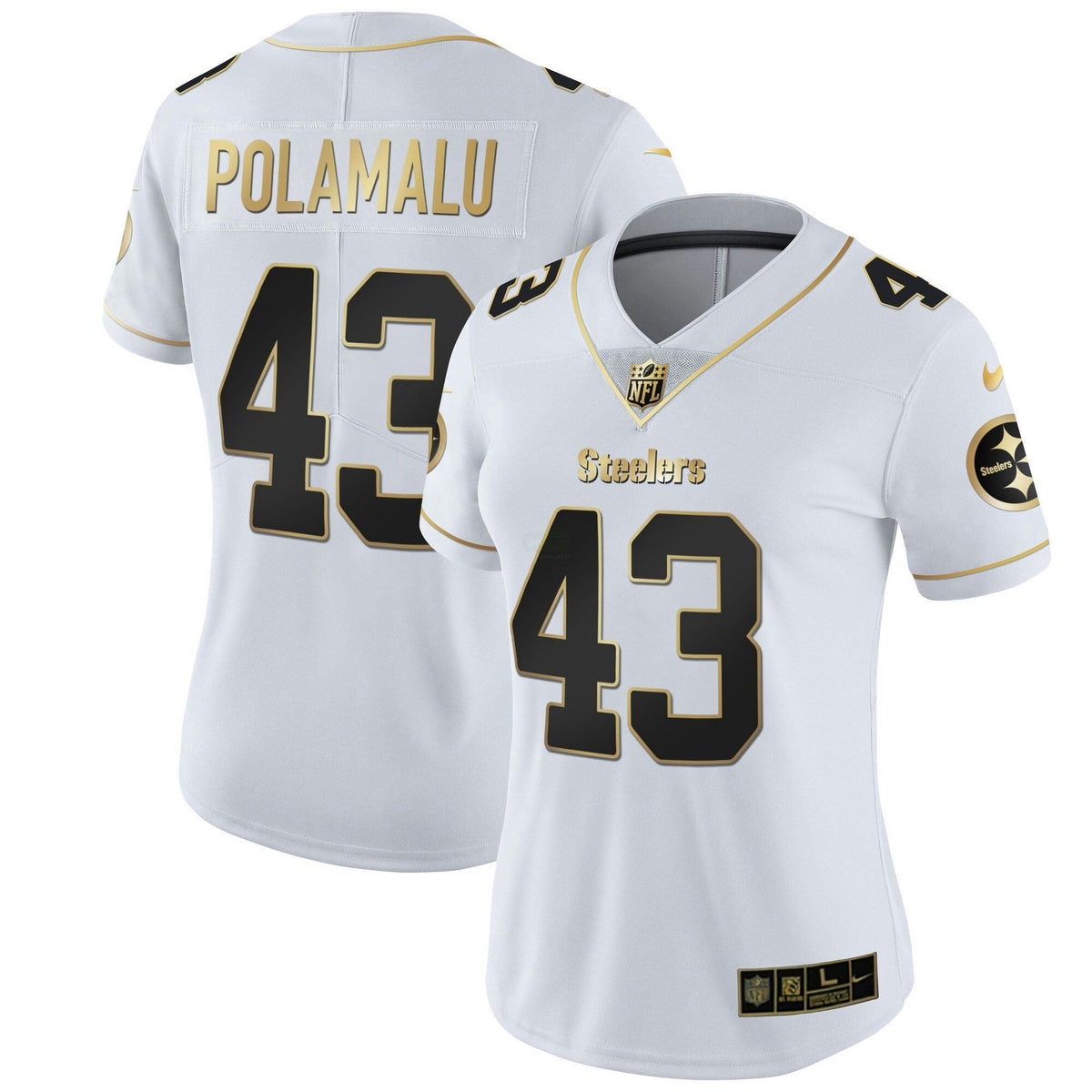 Jersey NFL Pittsburgh Steelers Women’s White Gold & Black Gold