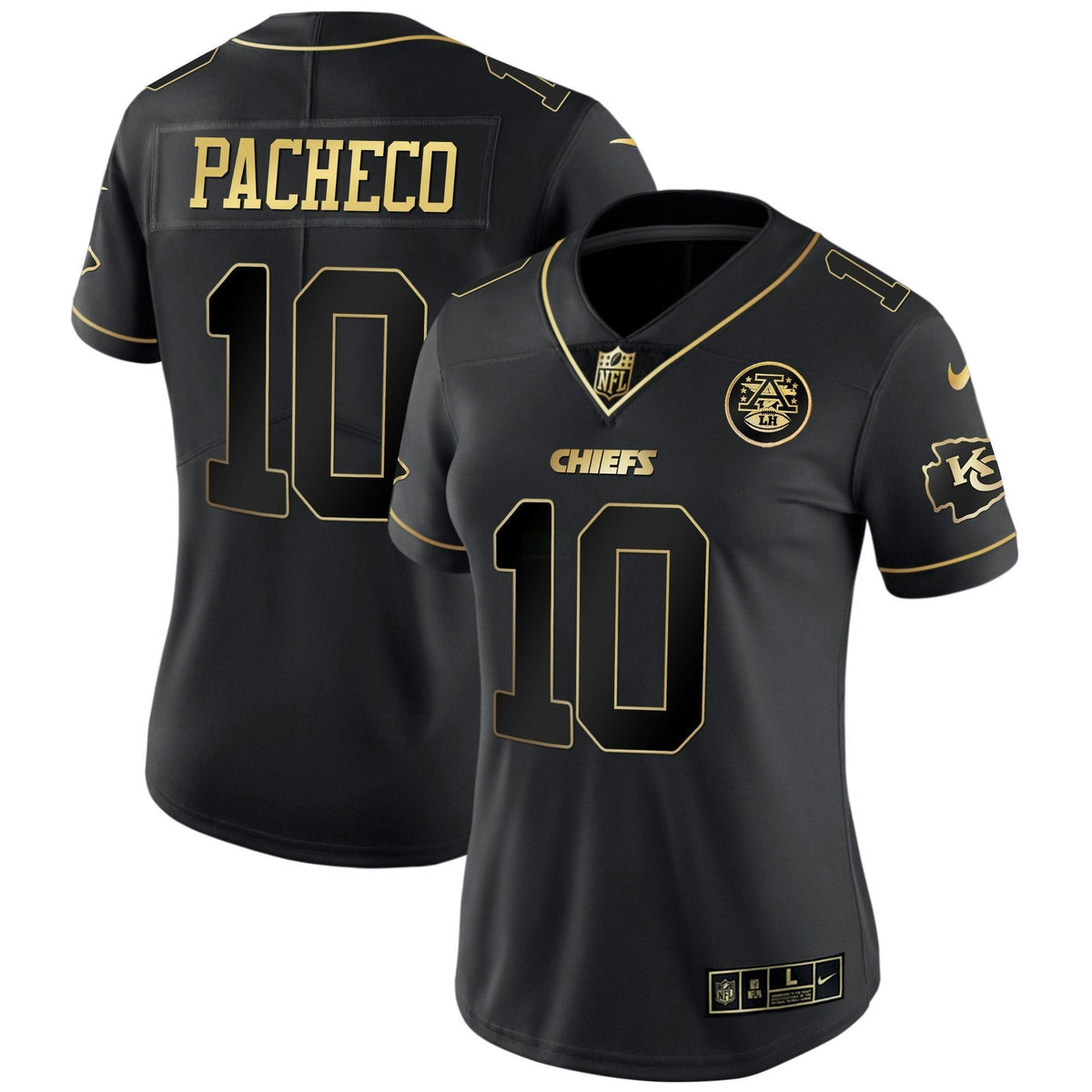 Jersey NFL Kansas City Chiefs Women’s White Gold & Black Gold