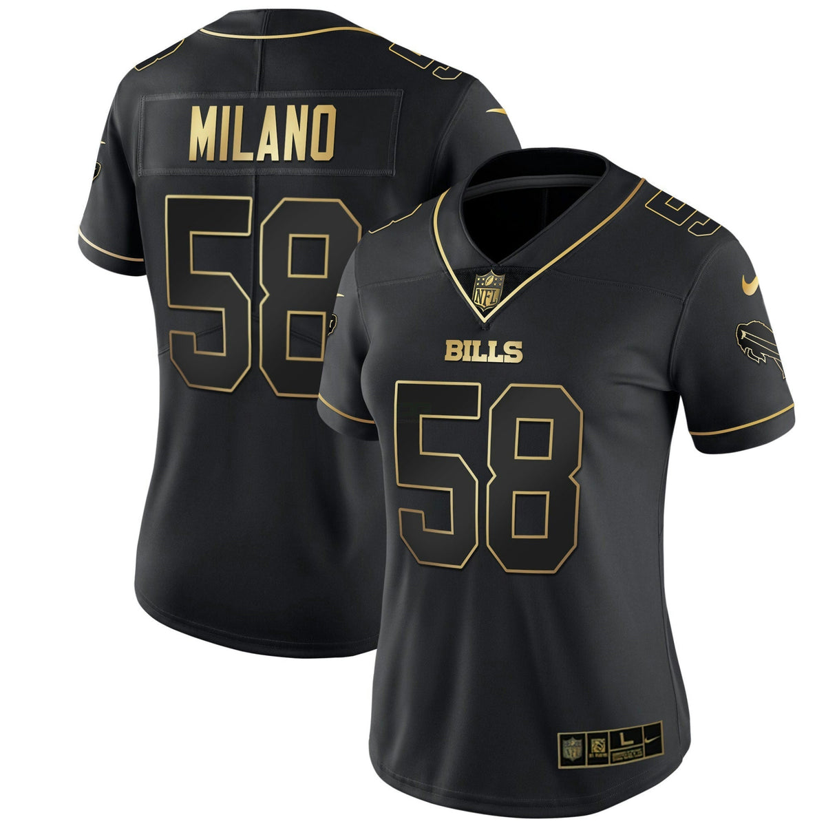 Jersey NFL Buffalo Bills Women’s White Gold & Black Gold