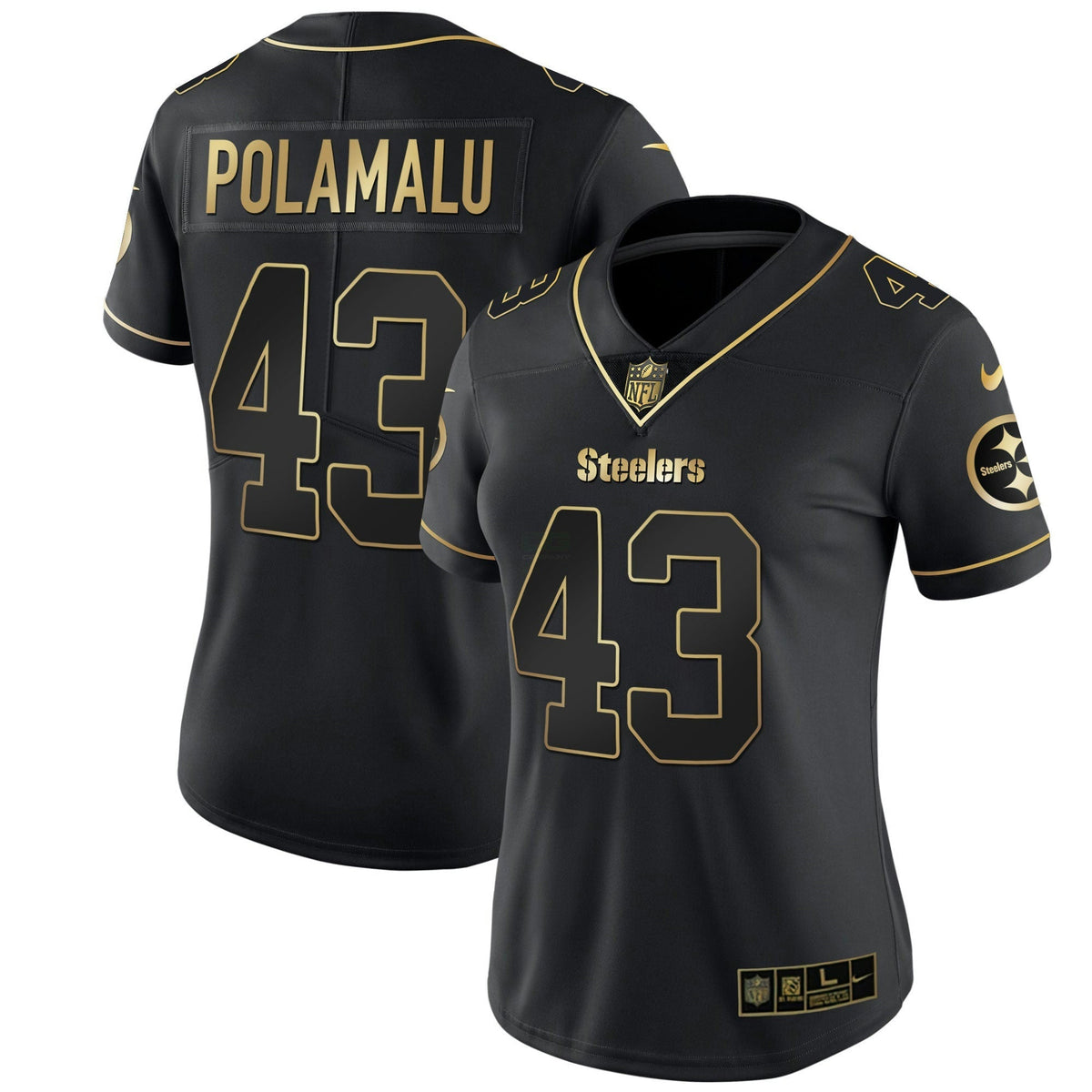Jersey NFL Pittsburgh Steelers Women’s White Gold & Black Gold