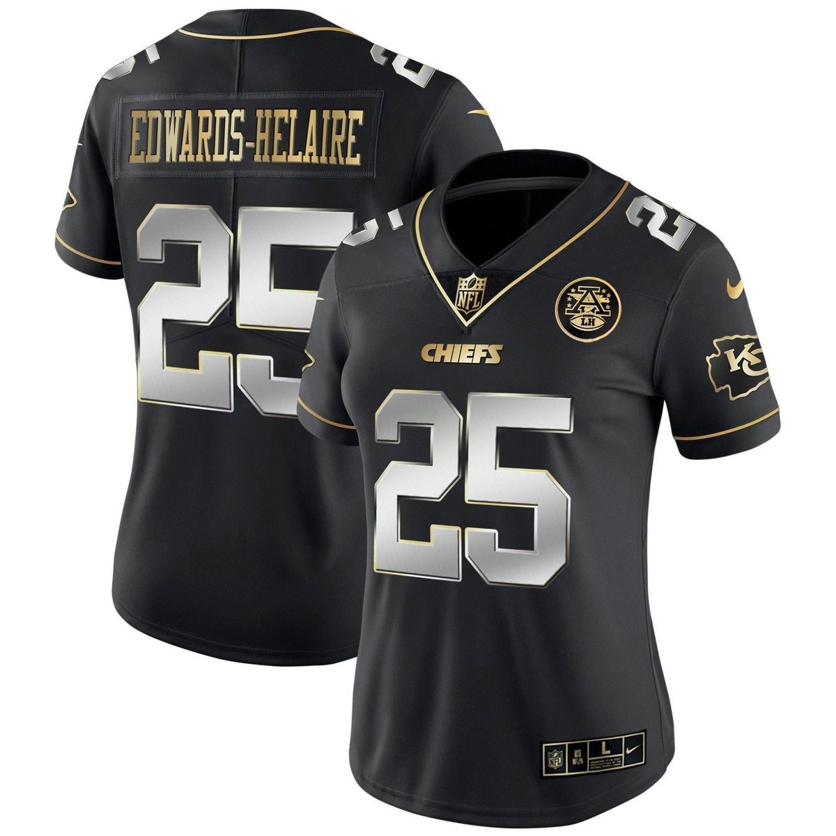 Jersey NFL Kansas City Chiefs Women’s White Gold & Black Gold