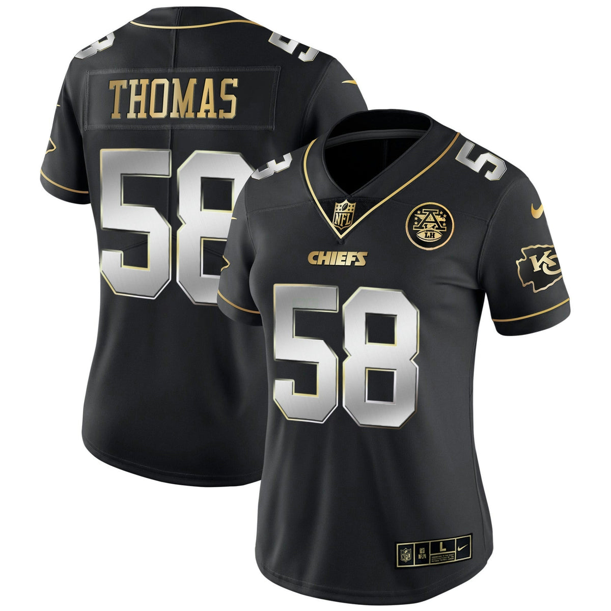 Jersey NFL Kansas City Chiefs Women’s White Gold & Black Gold