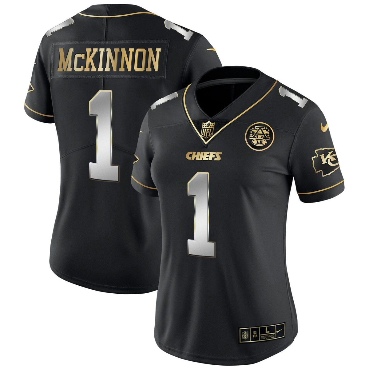 Jersey NFL Kansas City Chiefs Women’s White Gold & Black Gold