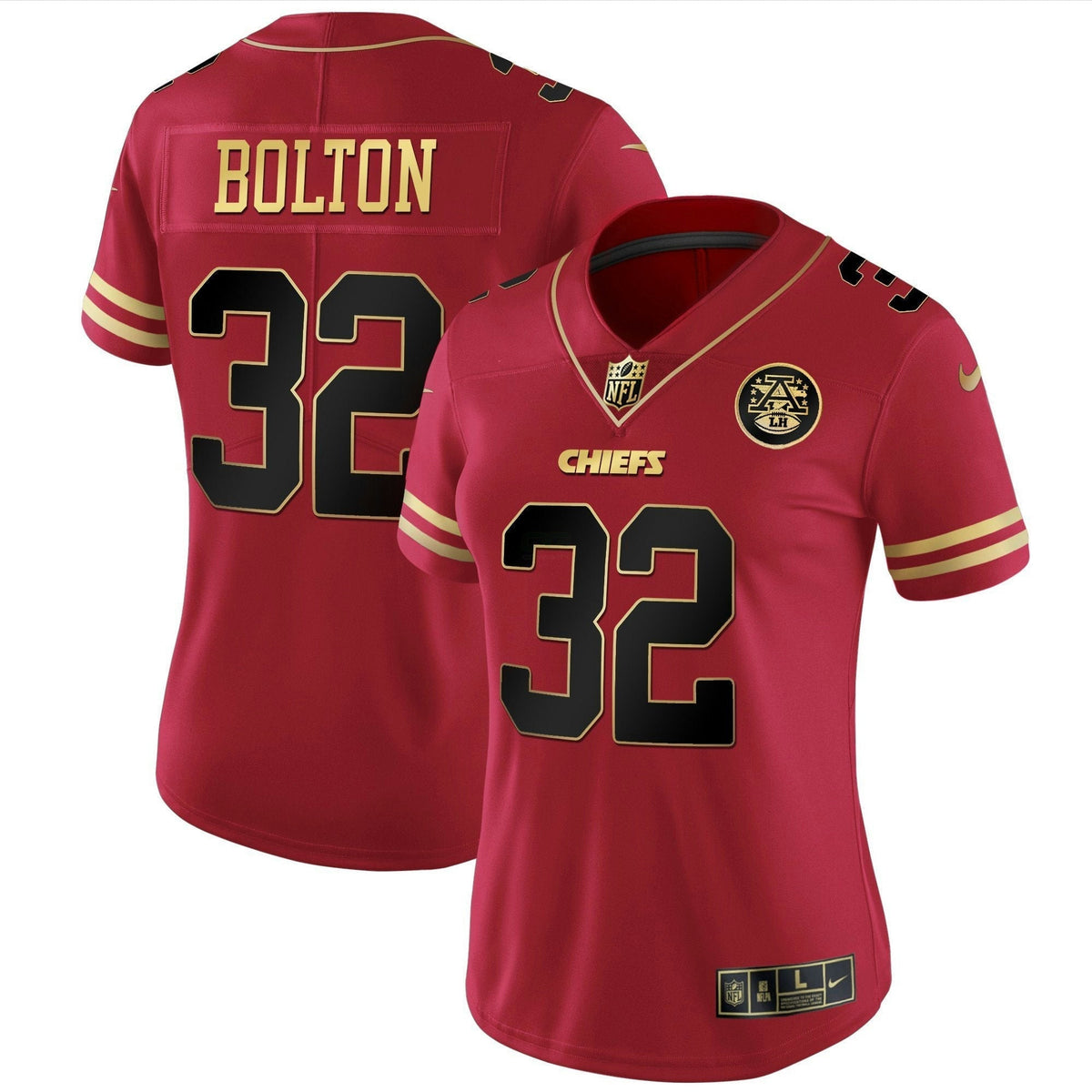 Jersey NFL Kansas City Chiefs Women’s White Gold & Black Gold