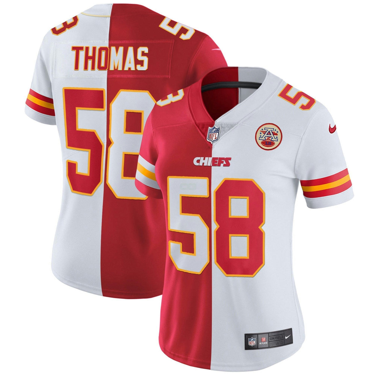 Jersey NFL Kansas City Chiefs Women’s White Gold & Black Gold