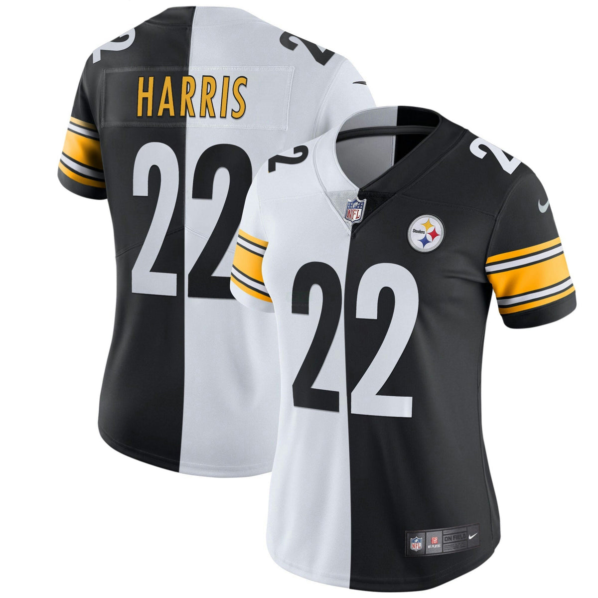 Jersey NFL Pittsburgh Steelers Women’s White Gold & Black Gold