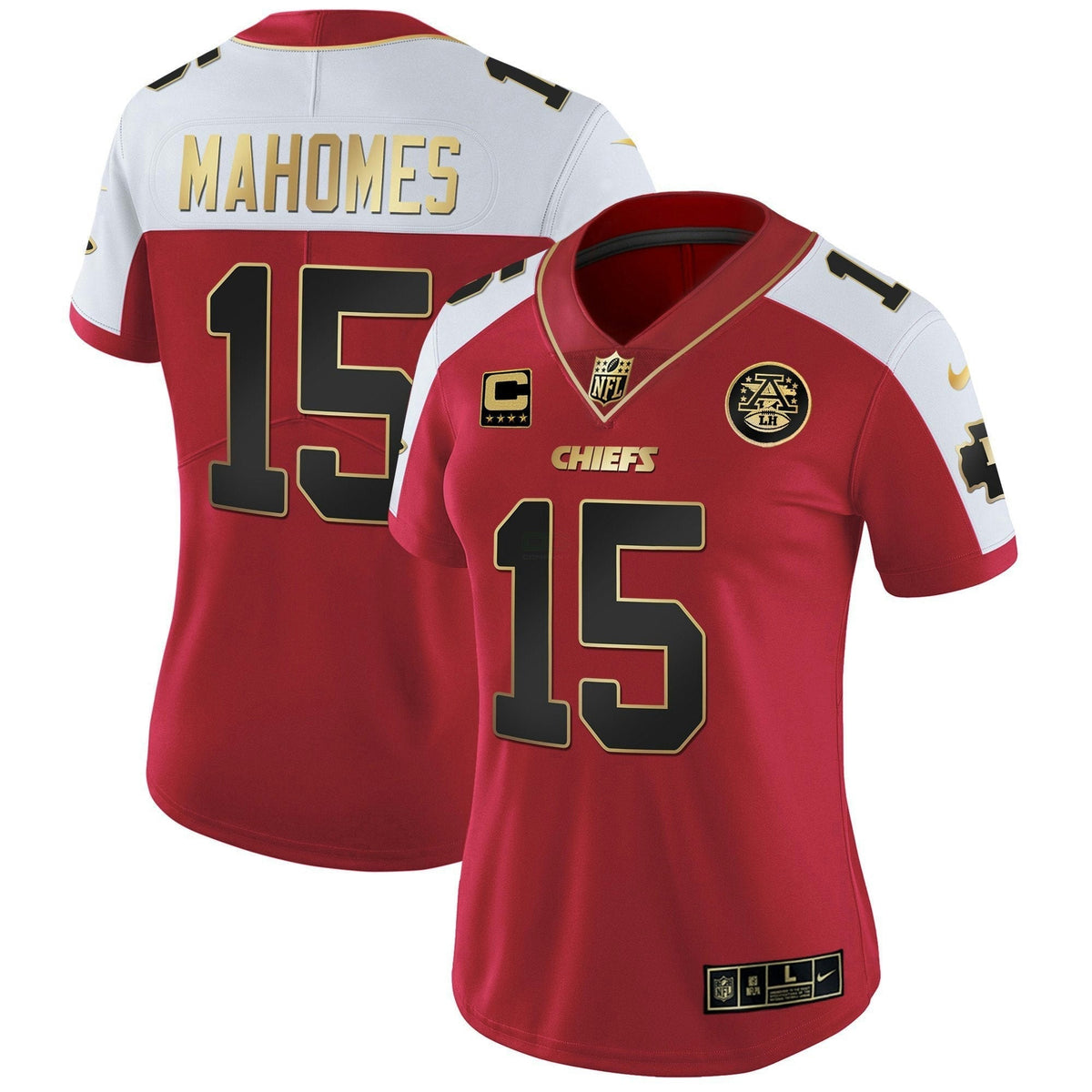 Jersey NFL Kansas City Chiefs Women’s White Gold & Black Gold