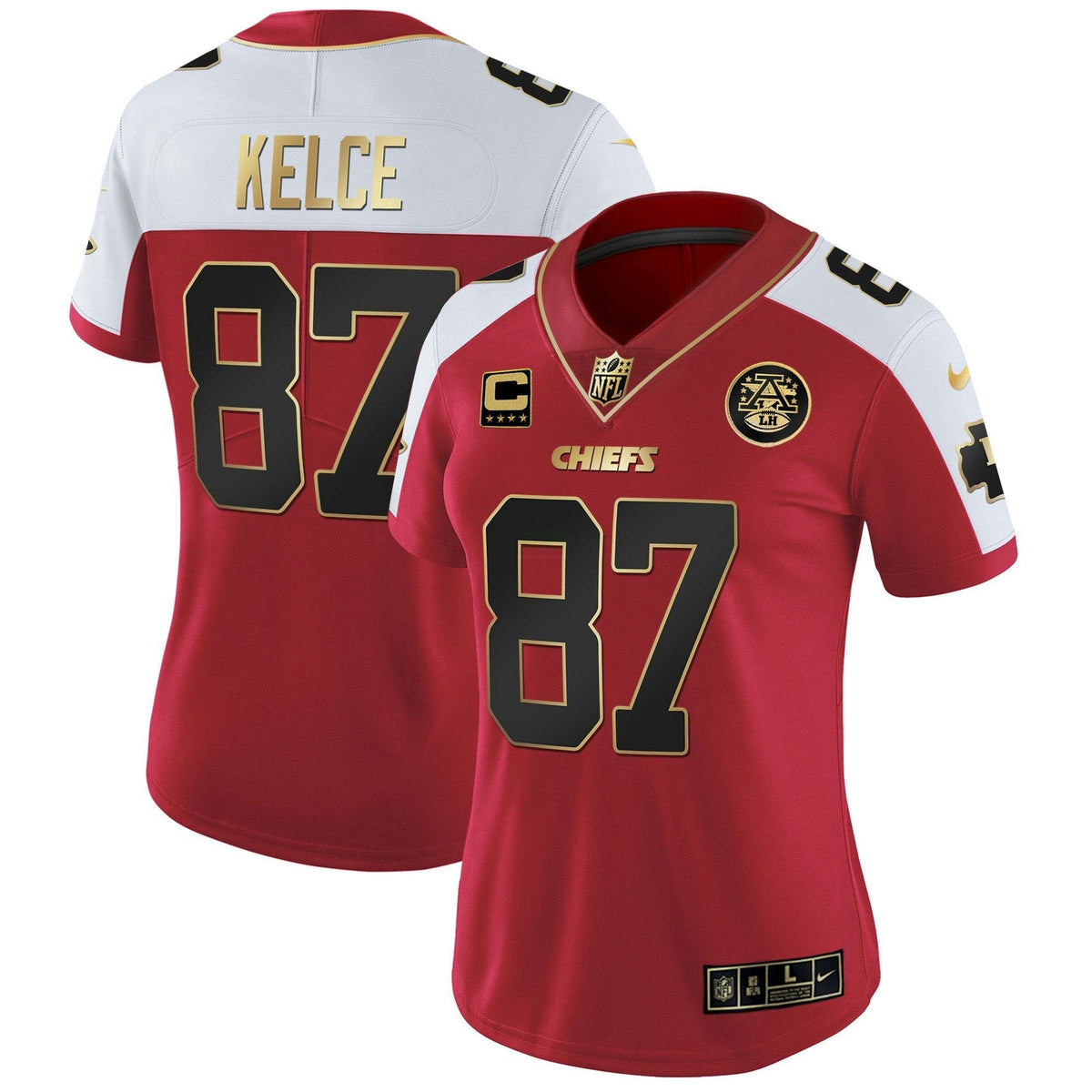 Jersey NFL Kansas City Chiefs Women’s White Gold & Black Gold