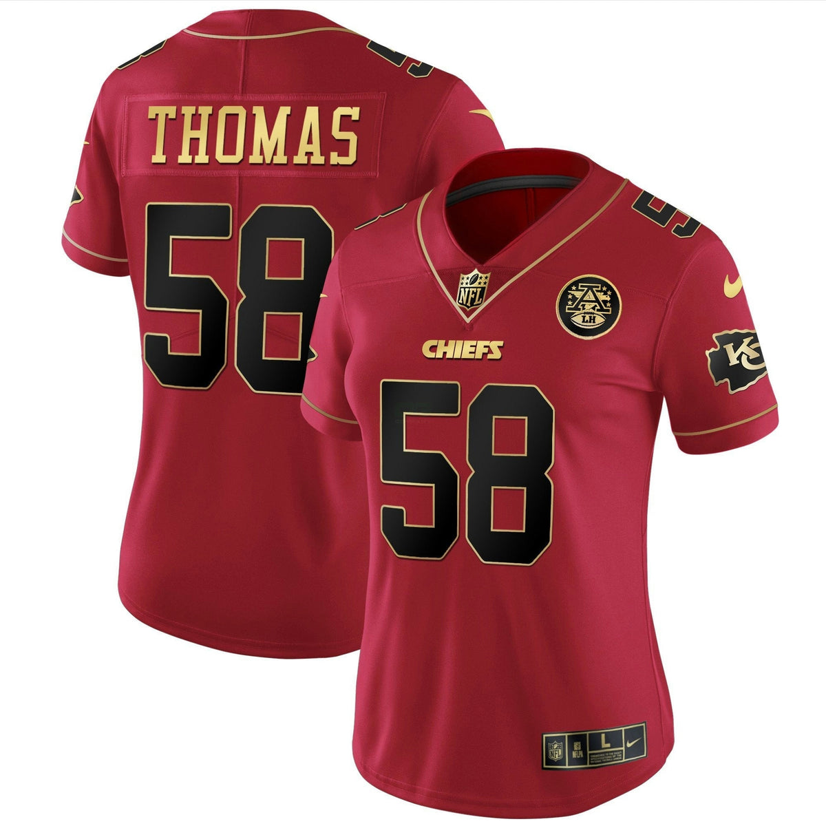 Jersey NFL Kansas City Chiefs Women’s White Gold & Black Gold