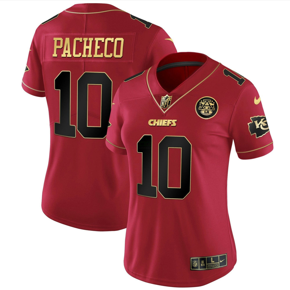 Jersey NFL Kansas City Chiefs Women’s White Gold & Black Gold