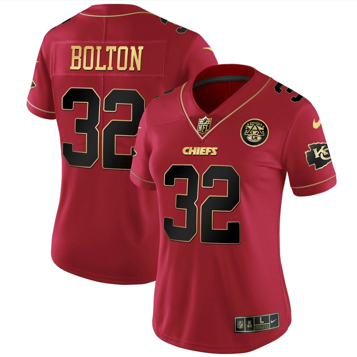 Jersey NFL Kansas City Chiefs Women’s White Gold & Black Gold