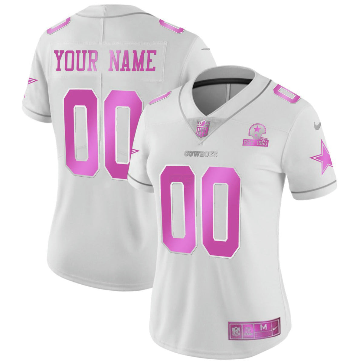 NFL Women’s Dallas Pink Jersey - White Pink