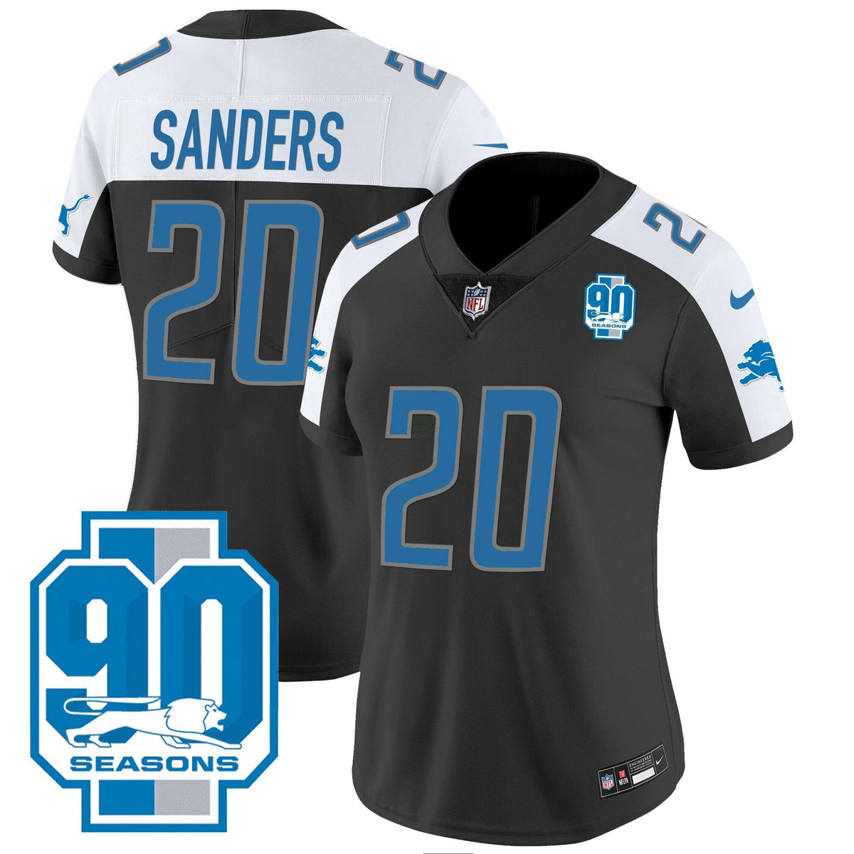 NFL Women’s Detroit 90th Year Patch Jersey