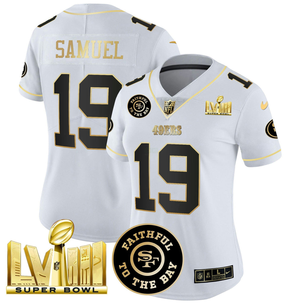 NFL Women’s Faithful & Super Bowl LVIII Gold Patch Vapor Jersey V2