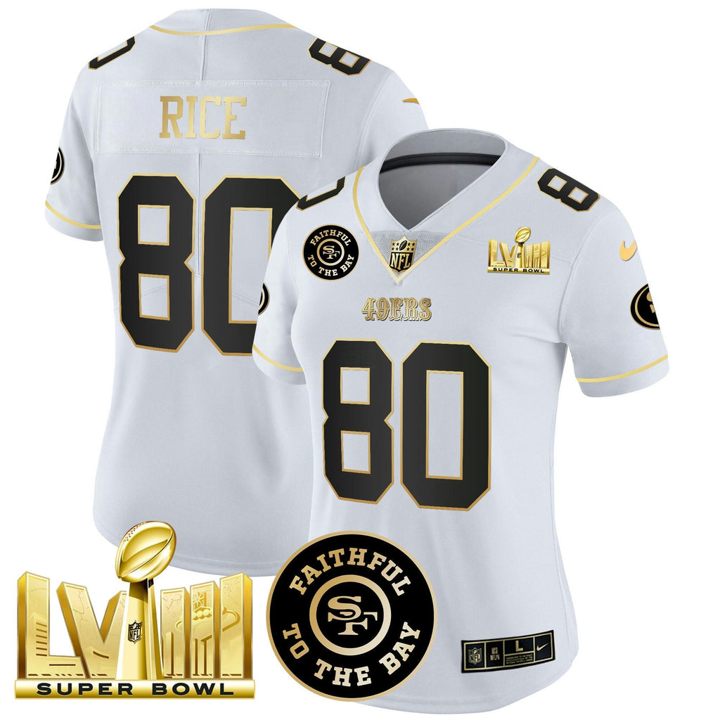 NFL Women’s Faithful & Super Bowl LVIII Gold Patch Vapor Jersey V2