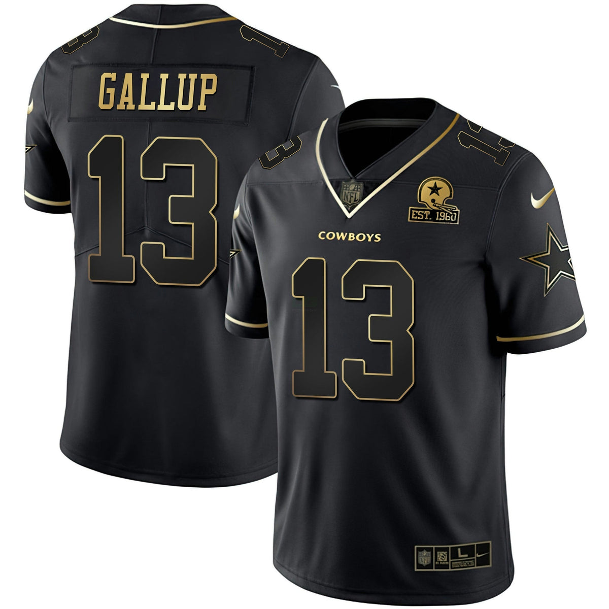Jersey NFL Women’s Gold & Split Vapor Est 1960 Patch