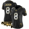 NFL Women’s Lamar Jackson Maryland Patch Vapor Limited Jersey – All Stitched – Black Gold - Lamar Jackson