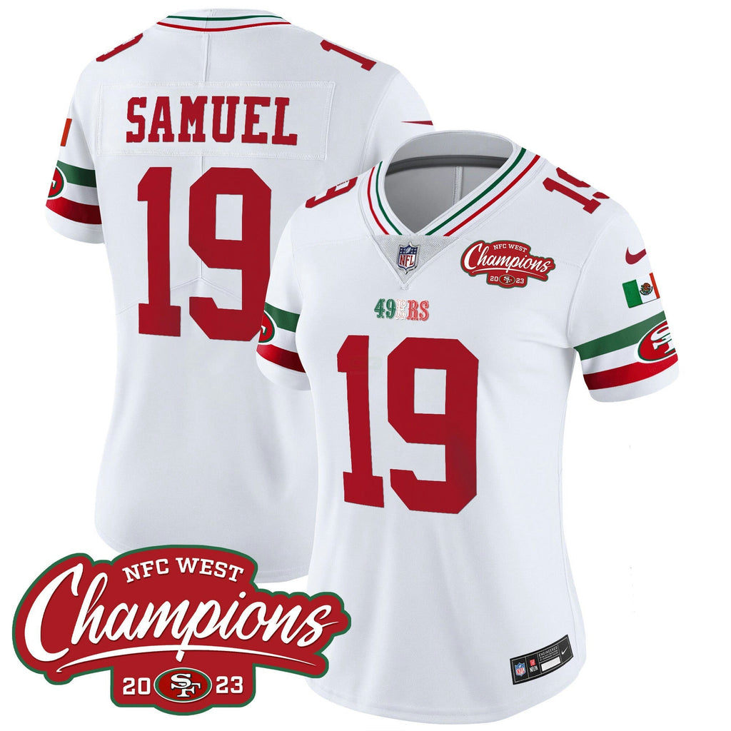NFL Women’s Mexico 2023 NFC West Champions Patch Vapor Jersey
