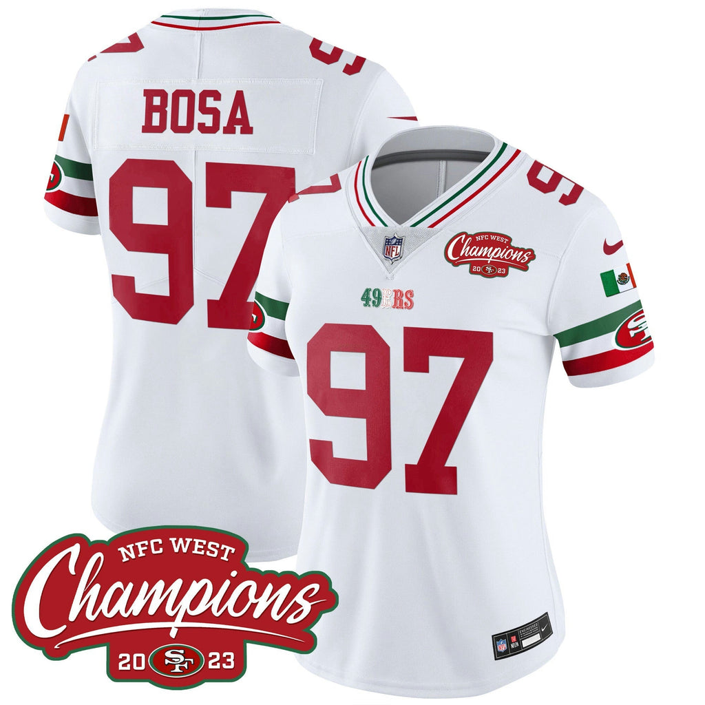 NFL Women’s Mexico 2023 NFC West Champions Patch Vapor Jersey