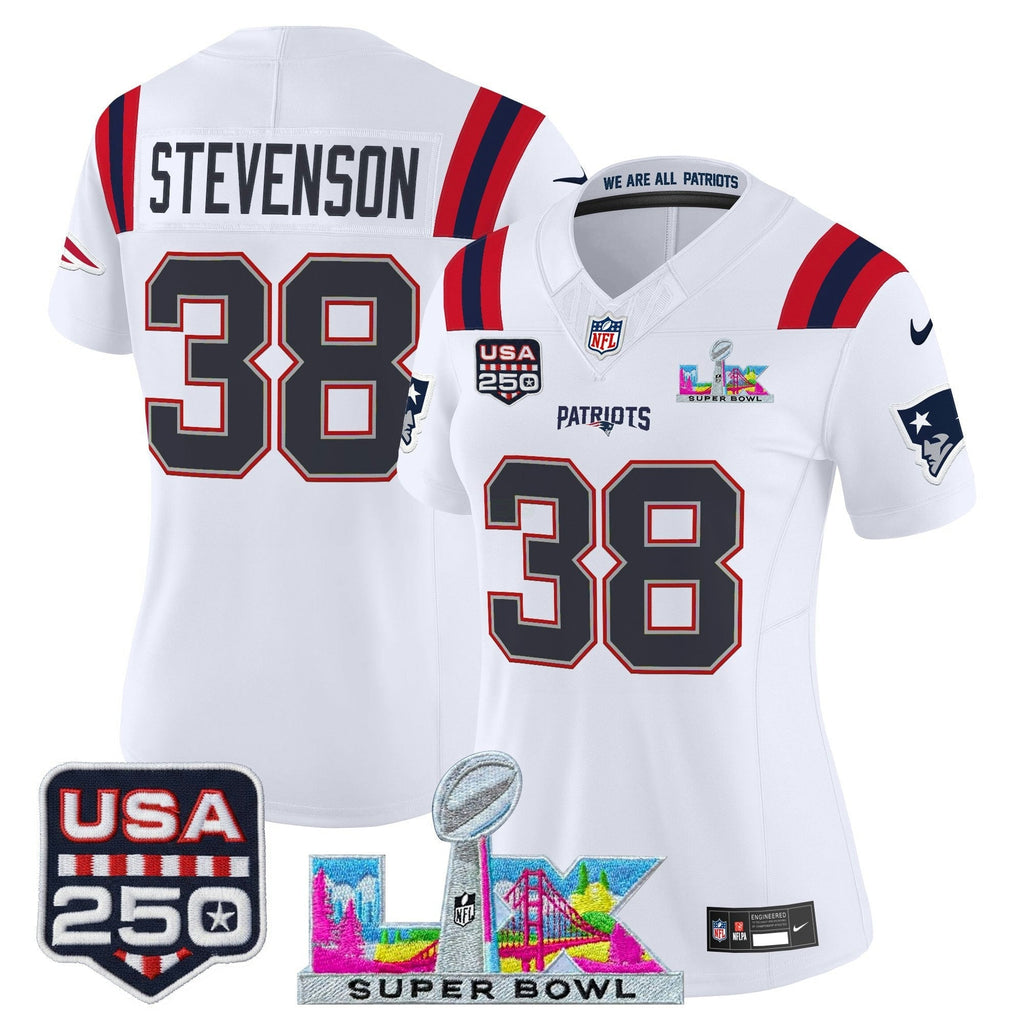 NFL Women’s New England “Super Bowl LX & United States 250th Anniversary Patch” Vapor Limited Jersey