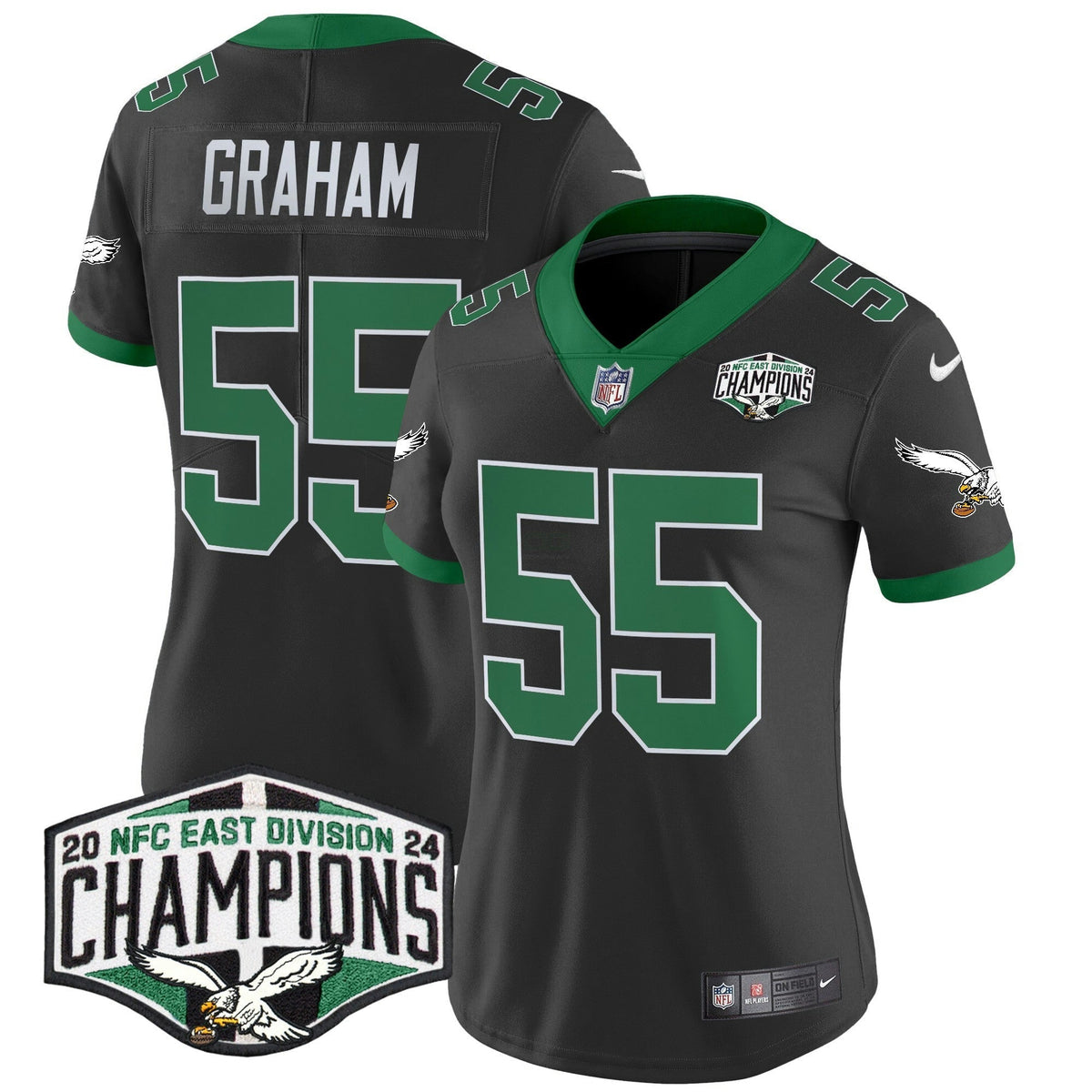 NFL Women’s Philadelphia Kelly Green 2024 NFC East Division Champions Vapor Limited Jersey