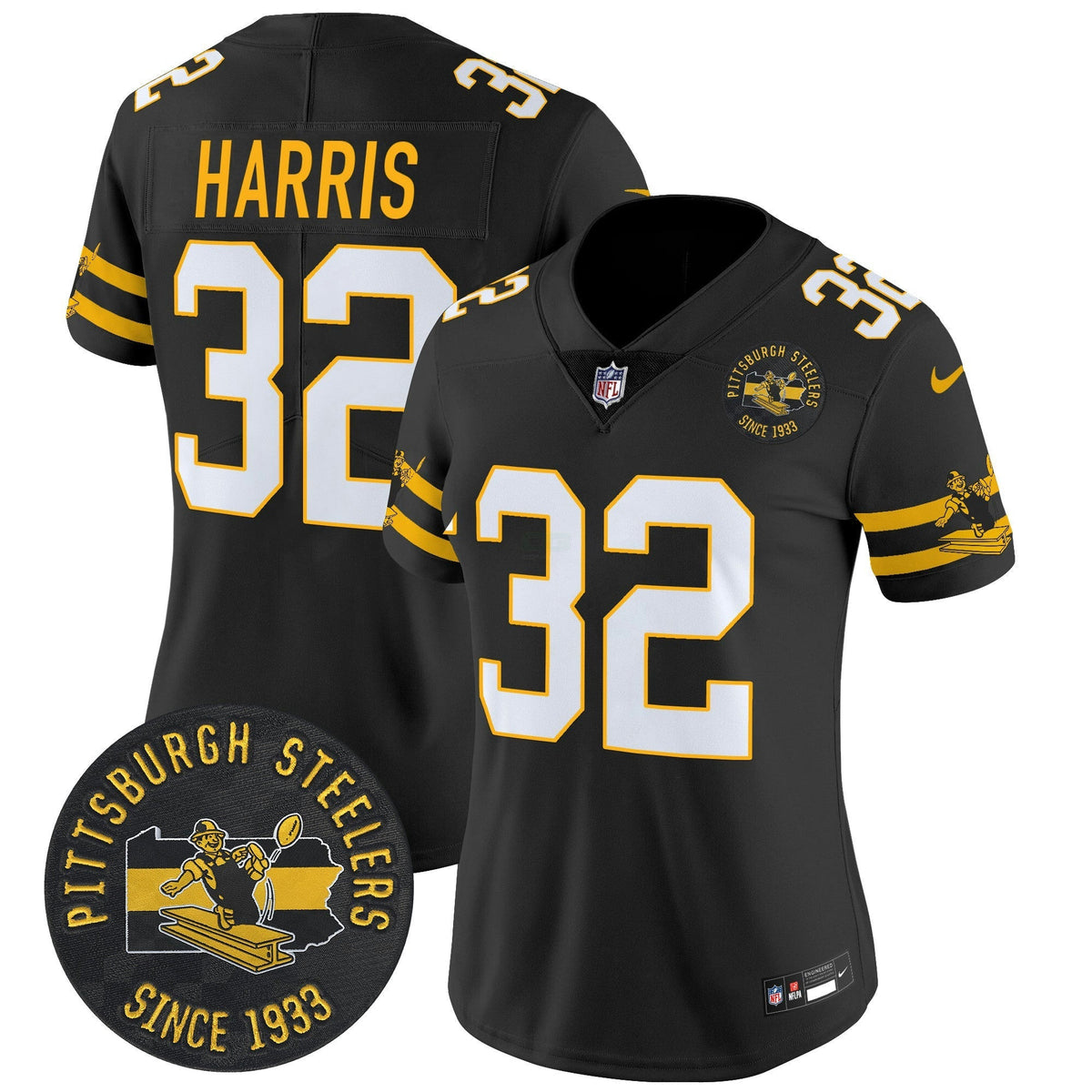 NFL Women’s Pittsburgh Throwback 1933 Patch Vapor Limited Jersey