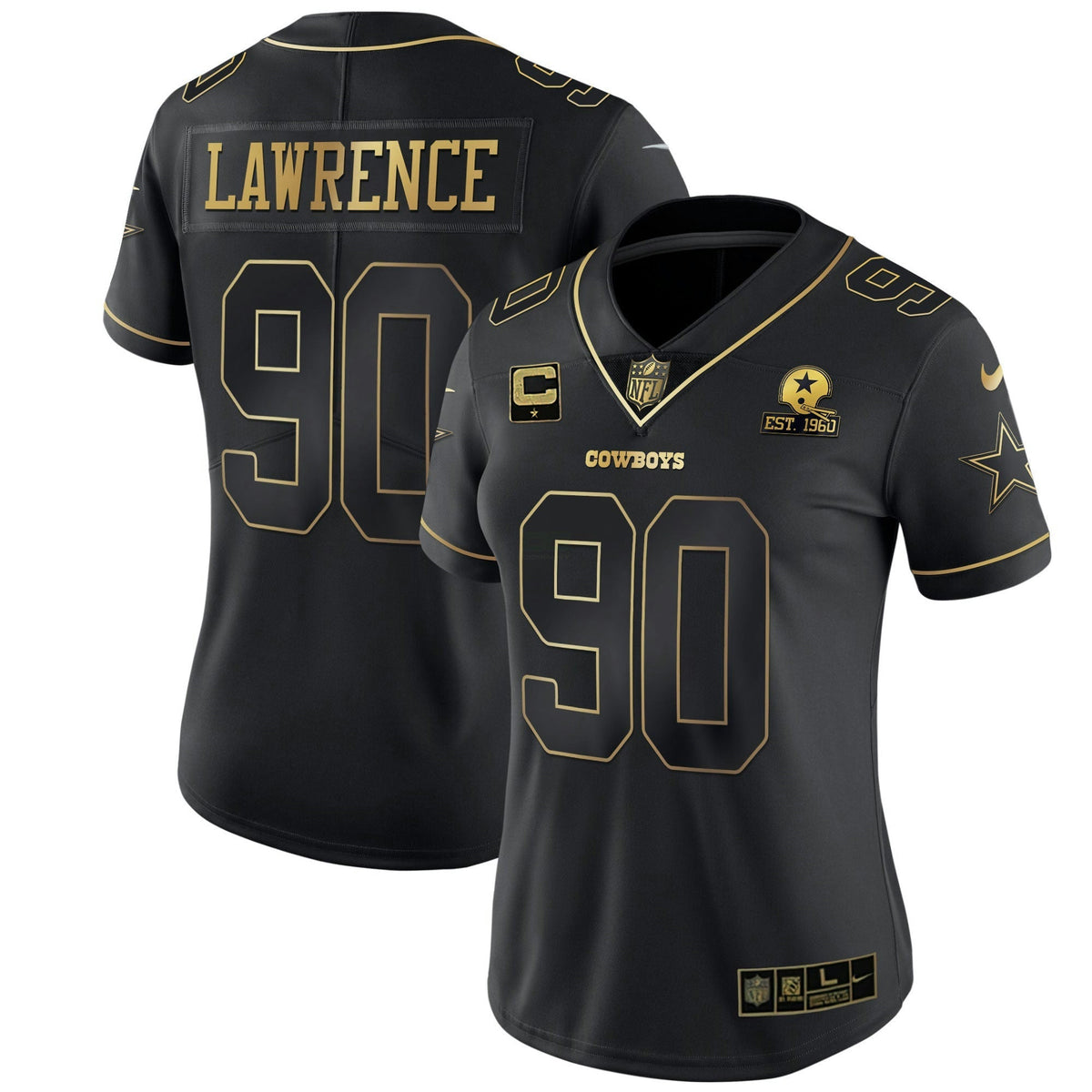 Jersey NFL Women’s Black Gold & White Gold