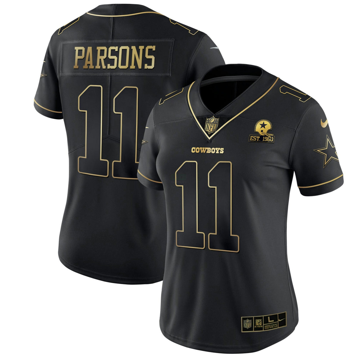 Jersey NFL Women’s Black Gold & White Gold