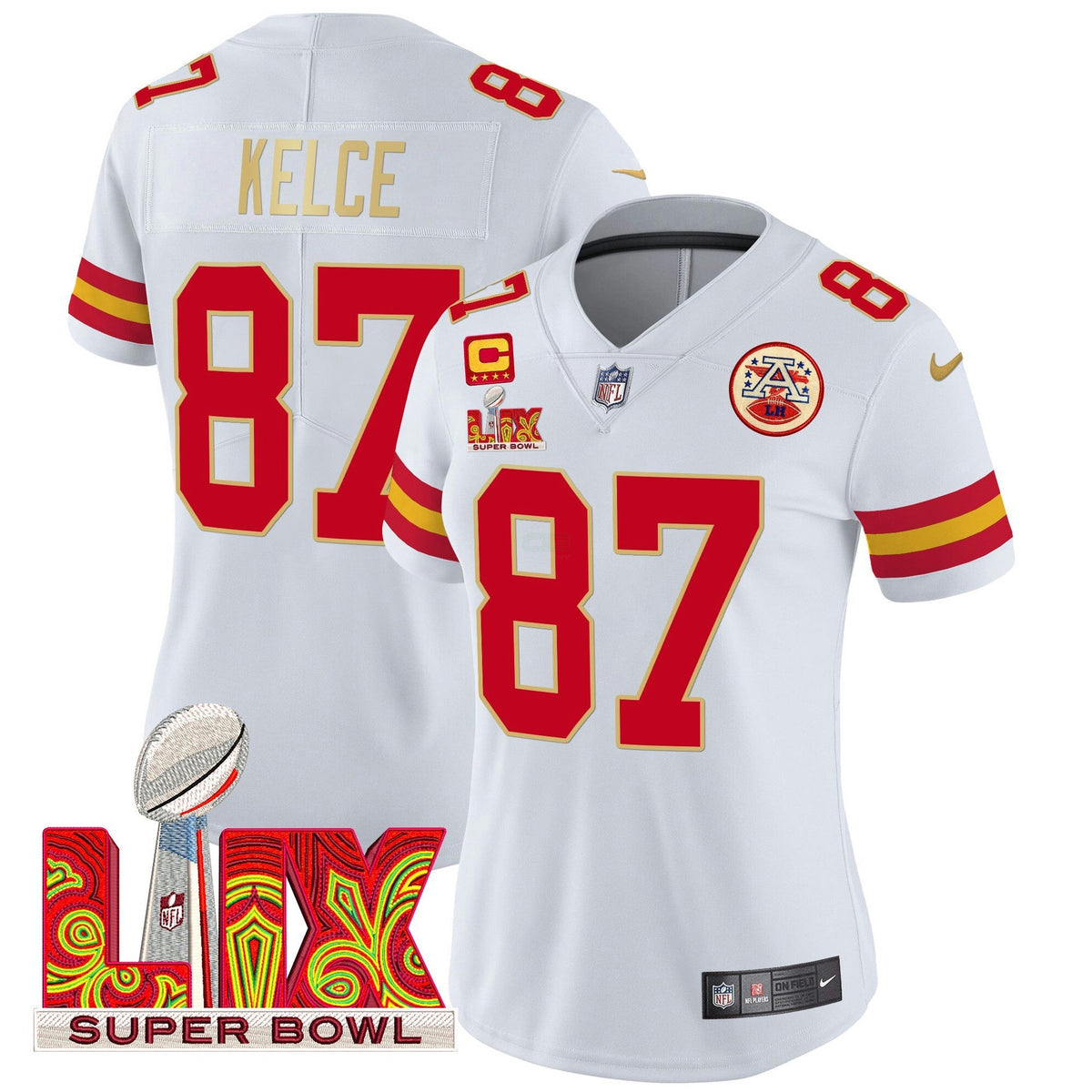 NFL Women’s Super Bowl LIX Patch Gold Trim Vapor Limited Jersey