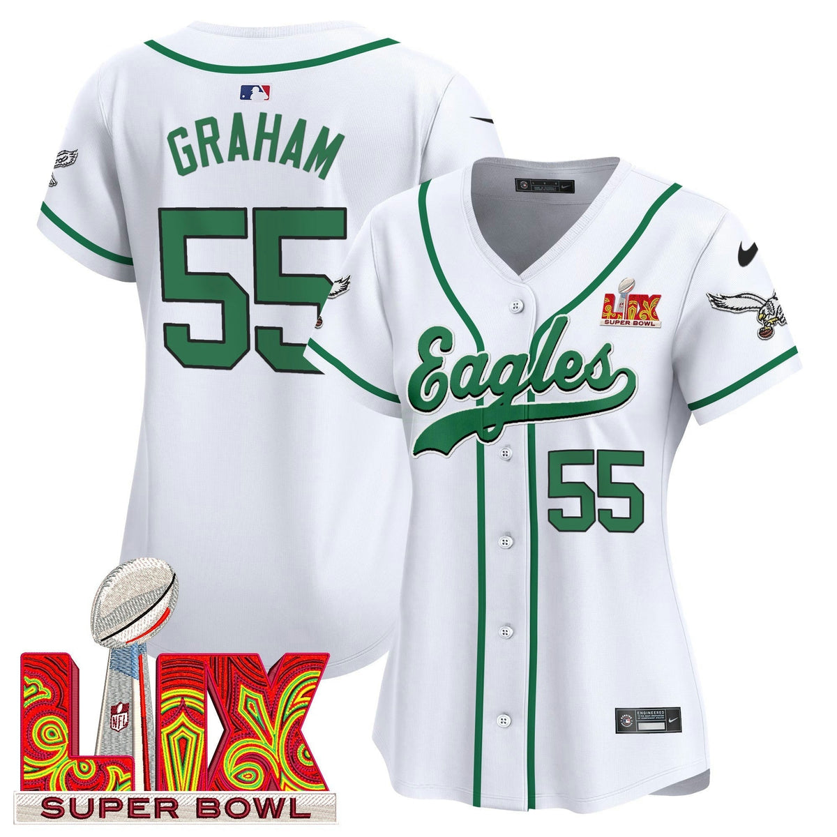 NFL Women’s Super Bowl LIX Patch Kelly Green Vapor Jersey