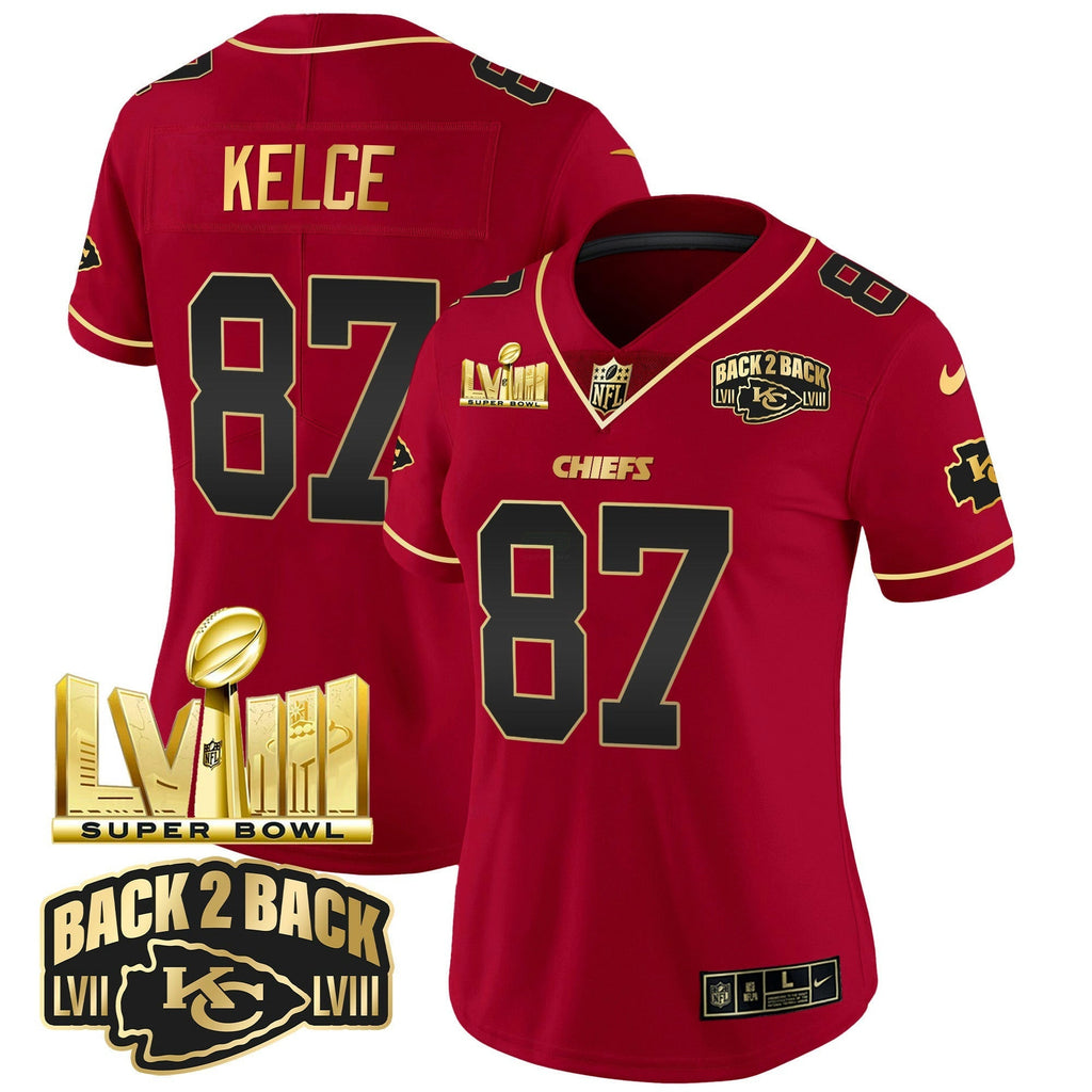 NFL Women’s Super Bowl LVIII & Back 2 Back Gold Patch Vapor Jersey