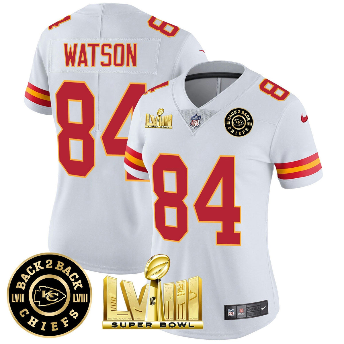 NFL Women’s Super Bowl LVIII & Back 2 Back Patch Vapor Jersey V3