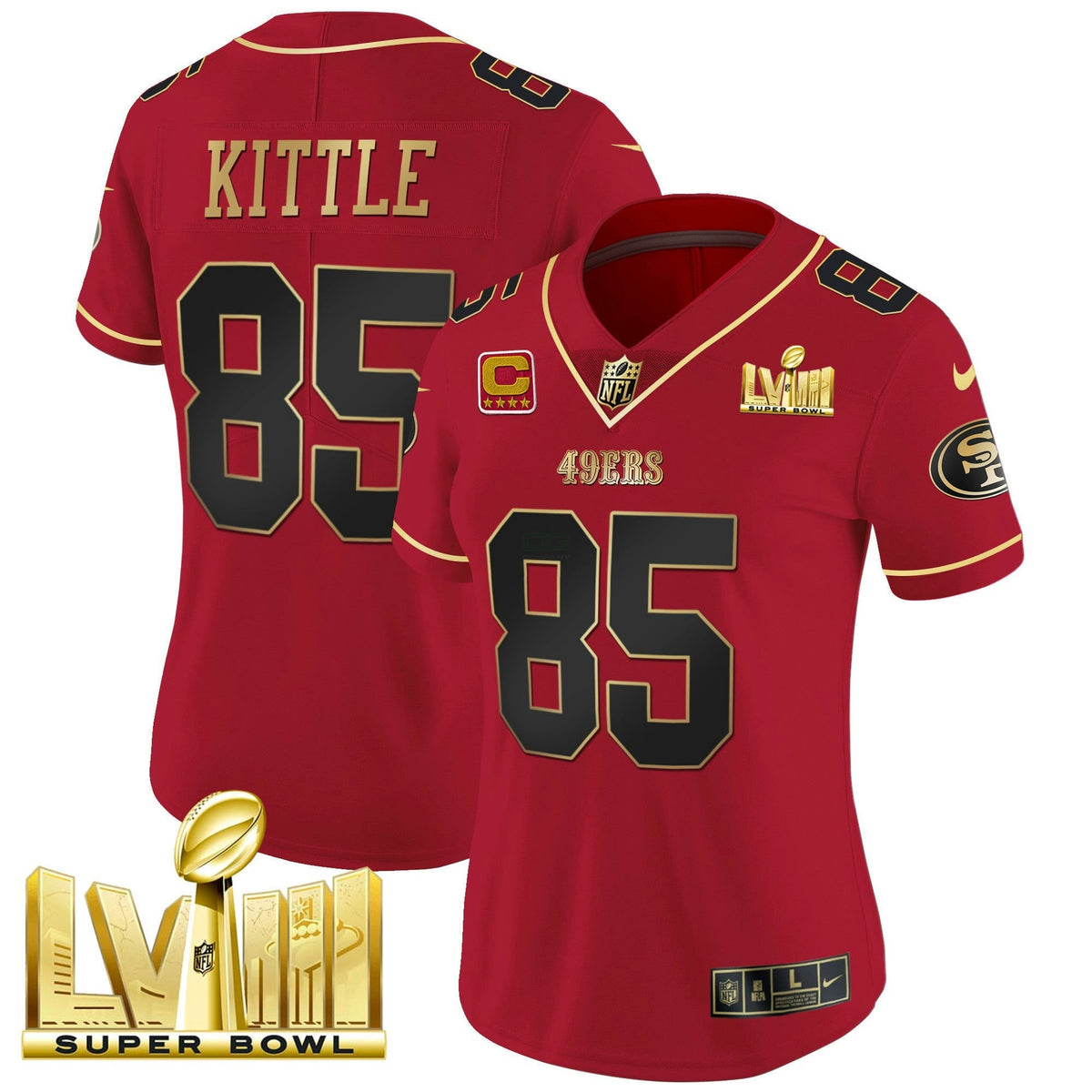 NFL Women’s Super Bowl LVIII Gold Patch Vapor Jersey