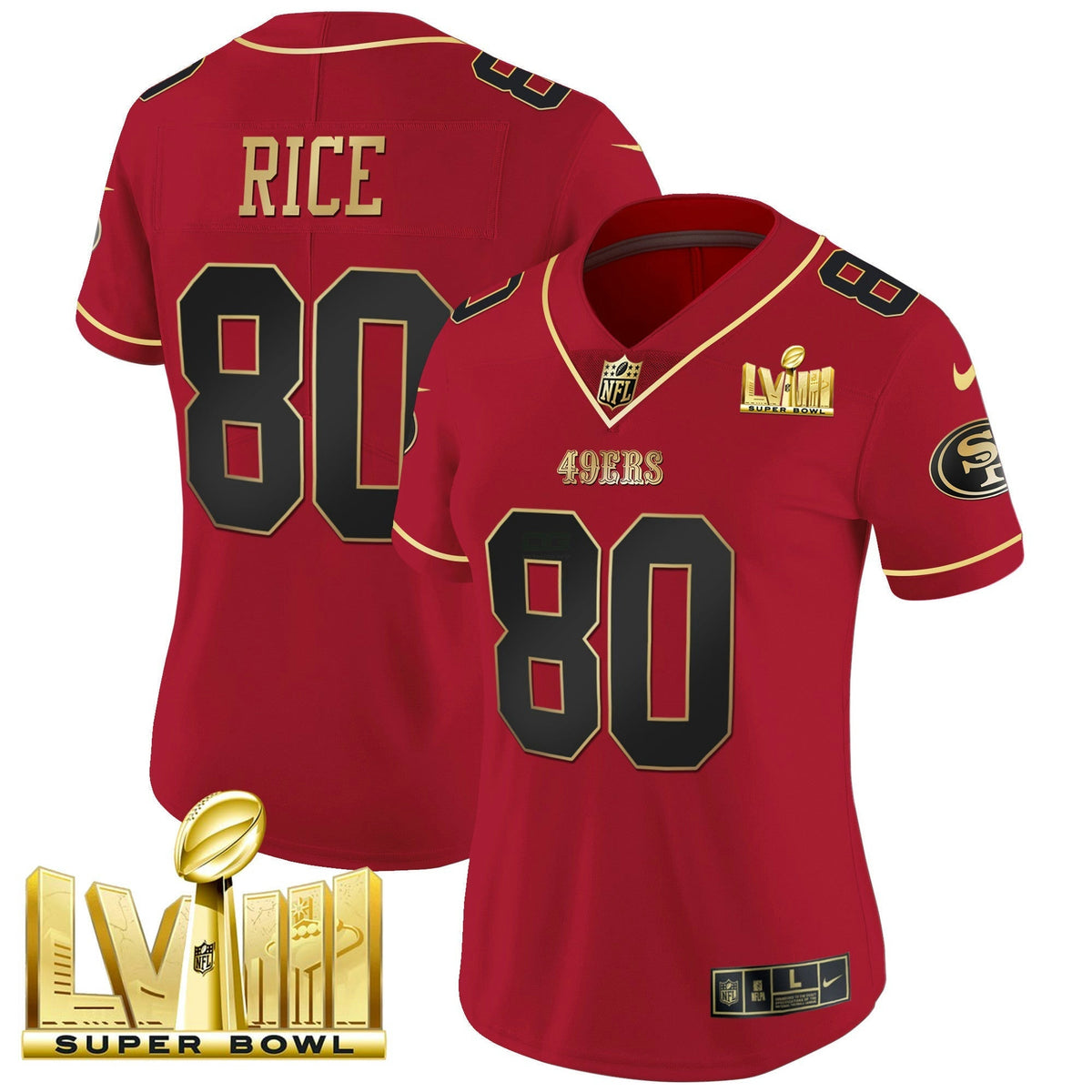 NFL Women’s Super Bowl LVIII Gold Patch Vapor Jersey