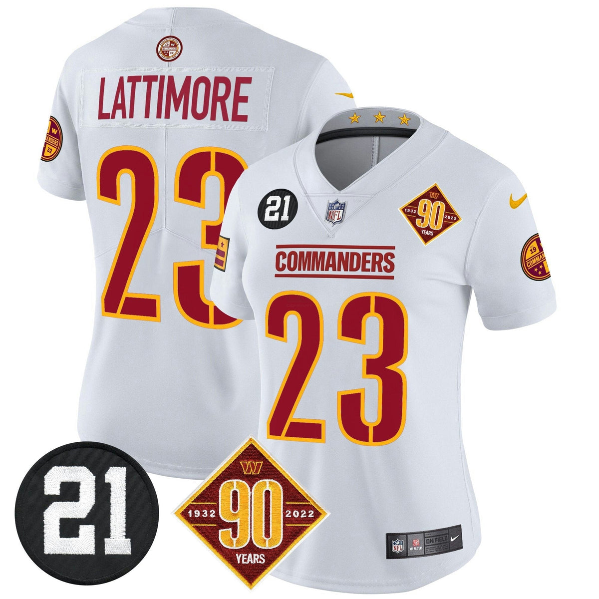 NFL Women’s Washington 90th & Sean Taylor Patch Vapor Limited Jersey