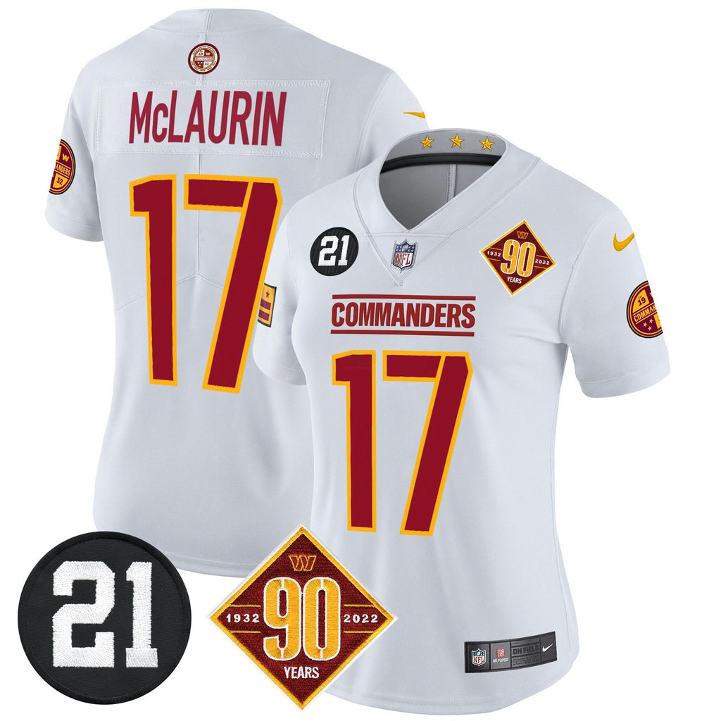 NFL Women’s Washington 90th & Sean Taylor Patch Vapor Limited Jersey