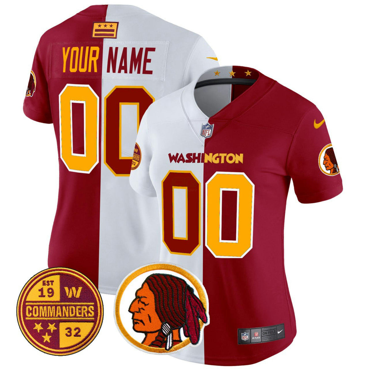 NFL Women’s Washington Half Redskins & Vapor Limited Jersey - Half