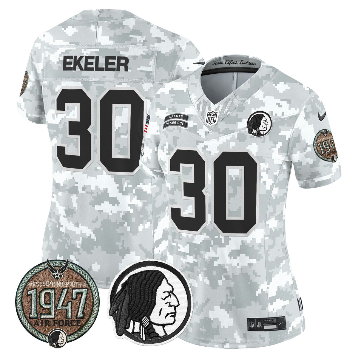 NFL Washington Commanders Women’s Washington Redskins 2024 Salute to Service Establishment Year Patch Vapor Limited Jersey
