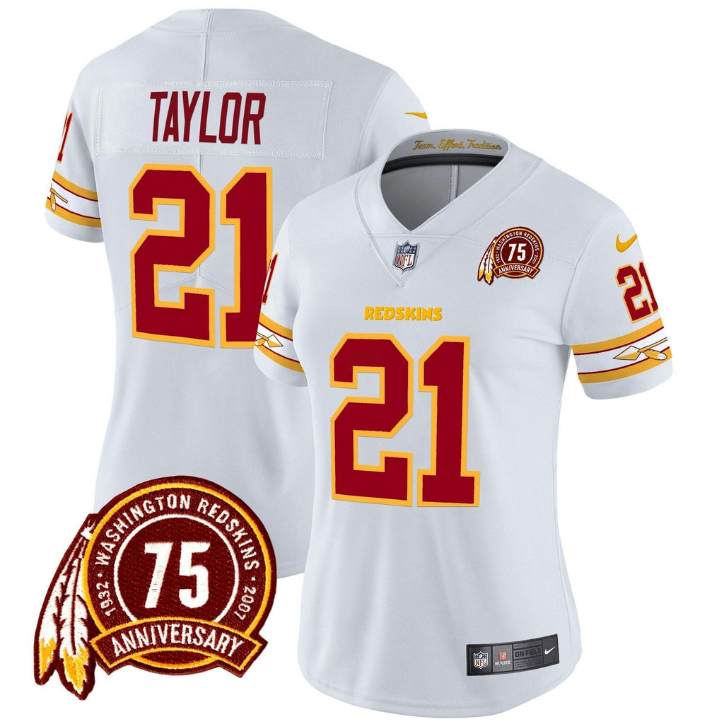 NFL Washington Commanders Women’s Washington Redskins 75th Patch Vapor Limited Jersey