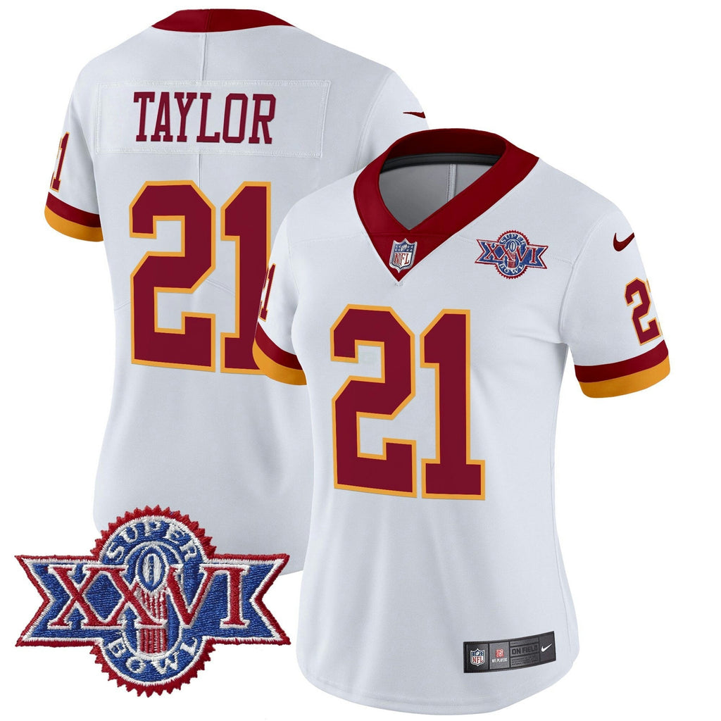NFL Washington Commanders Women’s Washington Redskins Throwback 1992 Super Bowl XXVI Patch Vapor Limited Jersey