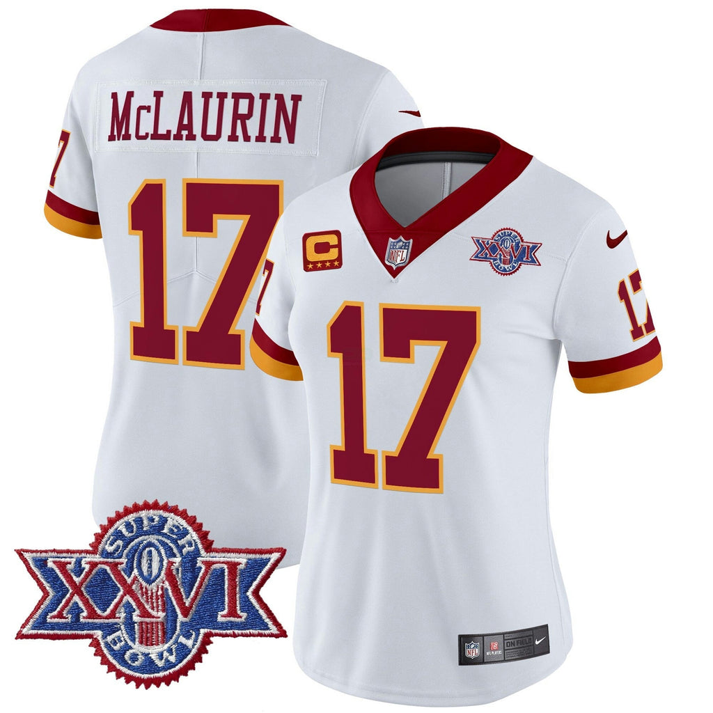 NFL Washington Commanders Women’s Washington Redskins Throwback 1992 Super Bowl XXVI Patch Vapor Limited Jersey