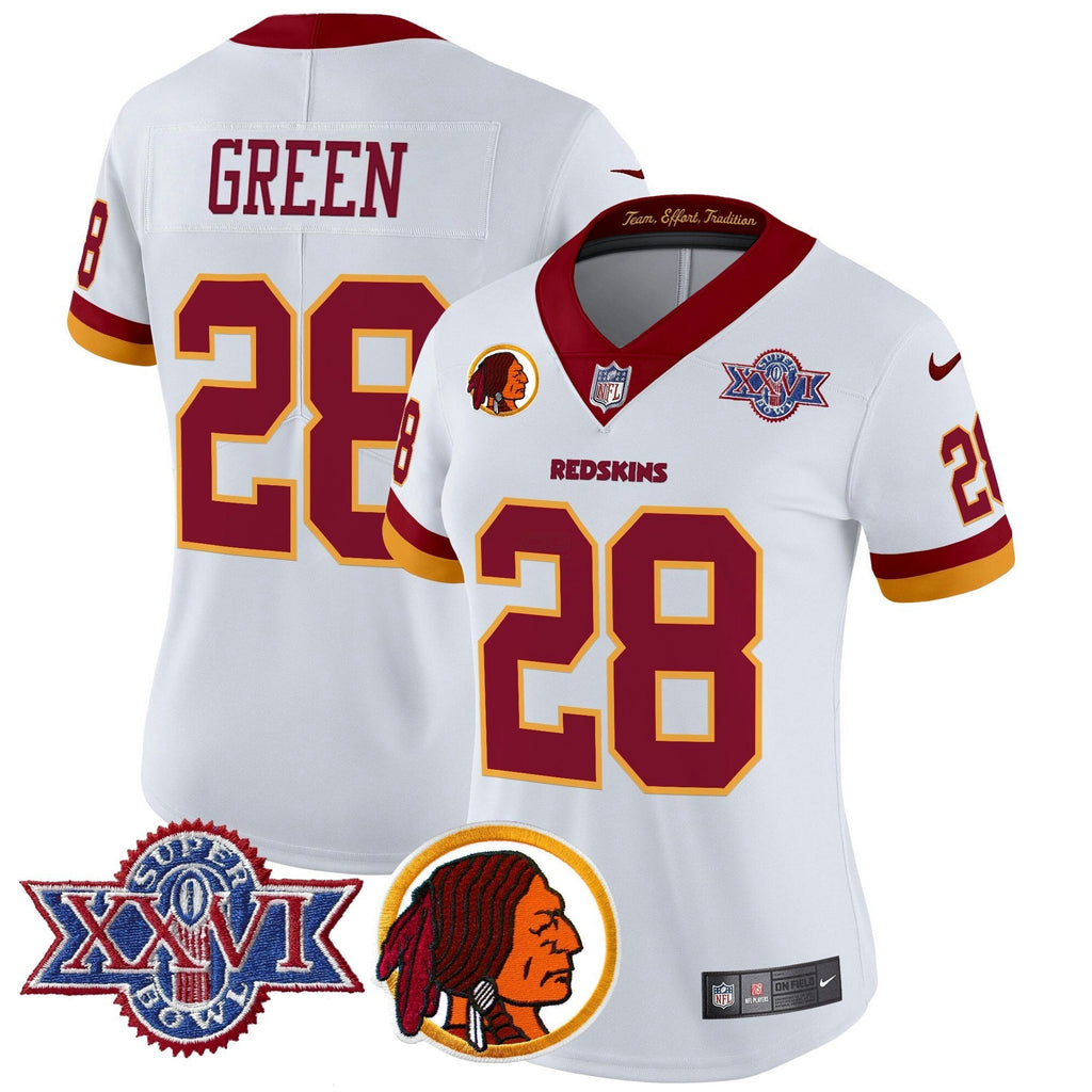 NFL Washington Commanders Women’s Washington Redskins Throwback 1992 Super Bowl XXVI Patch Vapor Limited Jersey V2