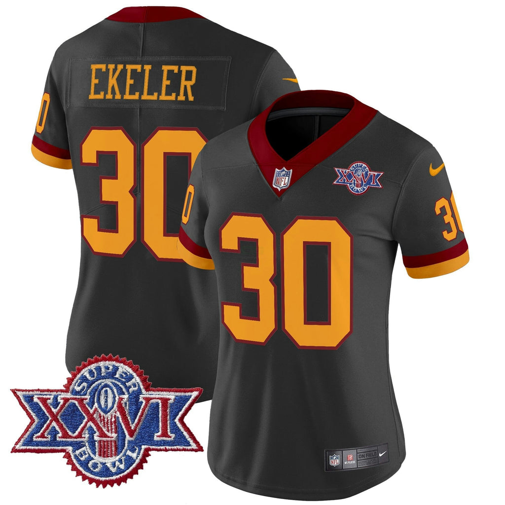 NFL Washington Commanders Women’s Washington Redskins Throwback 1992 Super Bowl XXVI Patch Vapor Limited Jersey