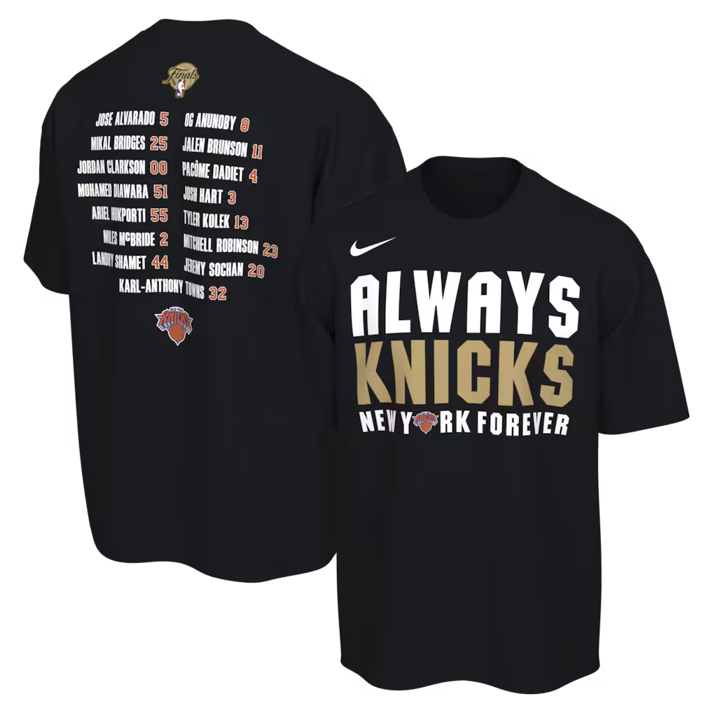 T-Shirt New York Knicks 2026 NBA Finals Champions Roster Complete